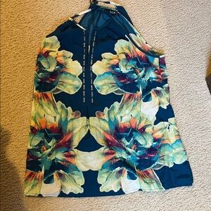 a.n.a Blue and Multicolor Halter Top